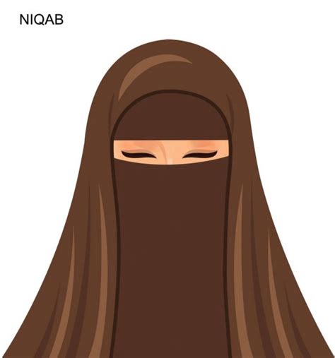 Vector Arab Niqab Style Beautiful Arabic Muslim Woman Stock Vector