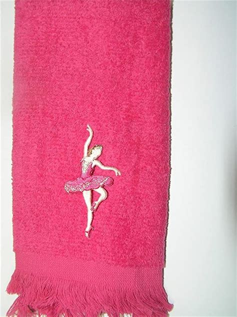 Ballerina Hand Bath Fingertip Towel Pink Ballet Applique