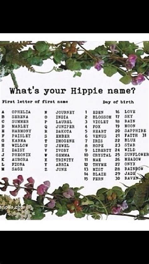Hippie Names Hippie Names Name Generator Name Games
