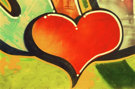 Heart Shape Graffiti Close Up By John Foxx