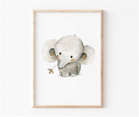 Kinderbild Elefant Mit Blume Pipapier