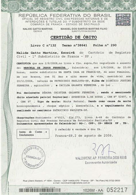 Atestado De óbito Em Branco Pdf
