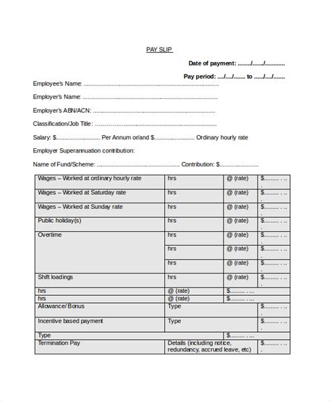 Free Payslip Templates In Pdf Ms Word