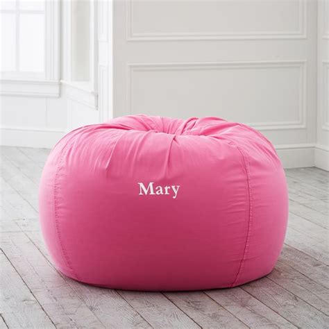Bright Pink Washed Twill Bean Bag Chair Pottery Barn Teen