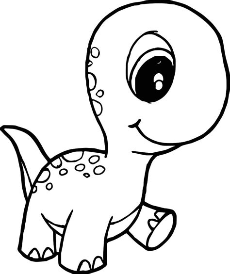 Dibujos De Adorable Bebé Dinosaurio Para Colorear Para Colorear Pintar