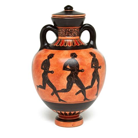 Ancient Greek Amphora Red Figure Pottery Vase 31cm God Hephaestus With Thetis