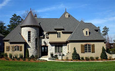 Dramatic French Country Home With Turreted Stair 93066el