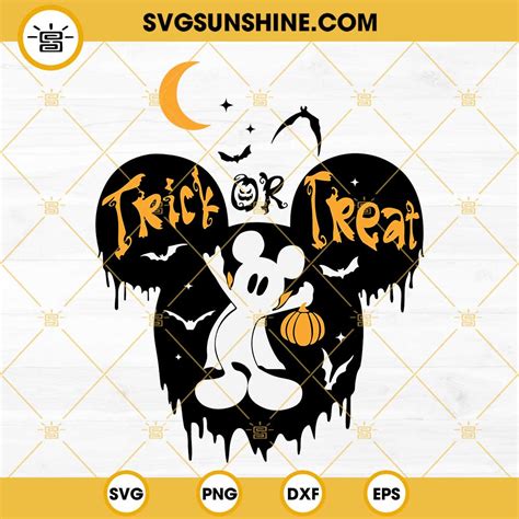 Trick Or Treat Mickey Mouse Halloween Svg Mouse Head Halloween Svg Png