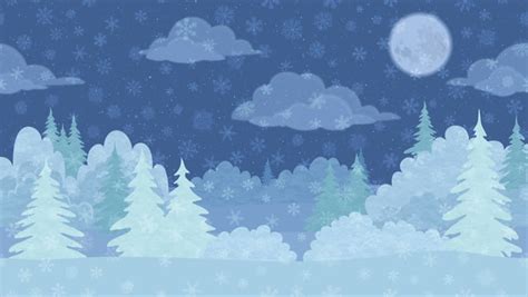 A Animated Landscape Of The Moon And Some Trees With Snow