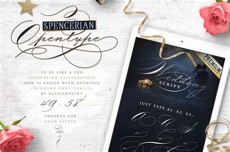 The Wedding Script Font And Invitation By Blessed Print