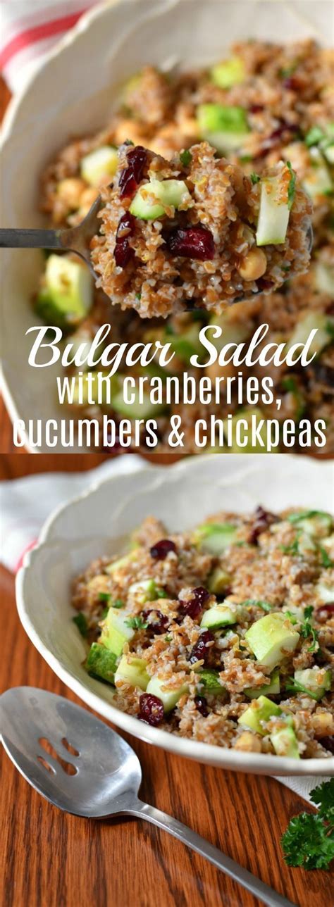 Easy Bulgar Salad With Cranberries Cucumbers And Chickpeas Recipe