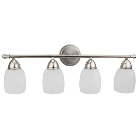 4 Light Brushed Nickel Vanity Light With Frosted Glass Shade 300166 Vanity Lamp Vanity