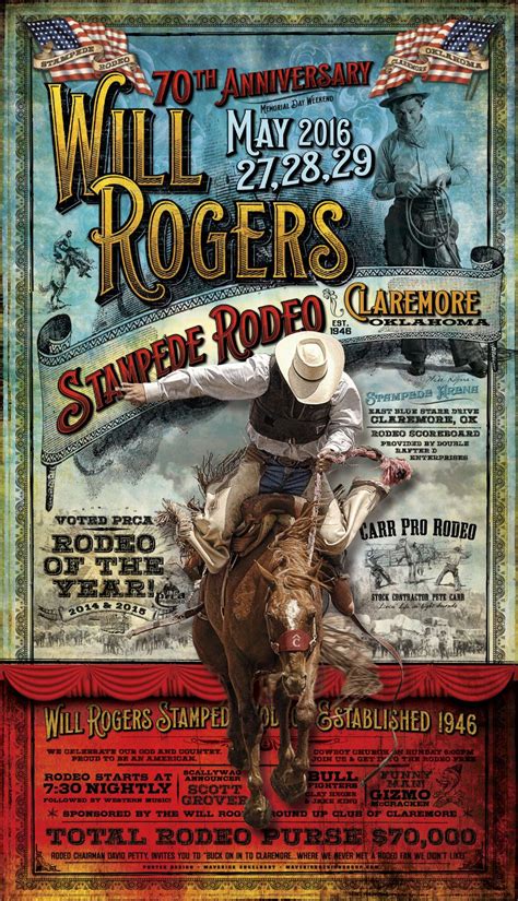 Will Rogers Stampede Rodeo Poster 18x32 — Maverickdesigngroupmaverick