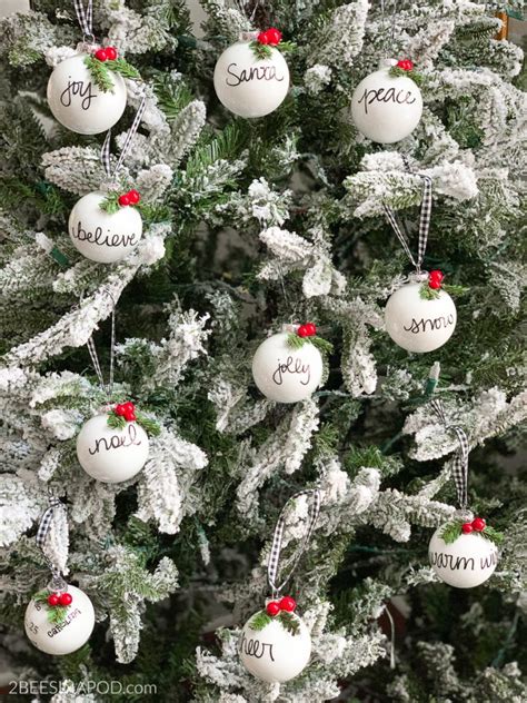 Easy Diy Personalized Christmas Ornaments Thrifty Style Team 2 Bees