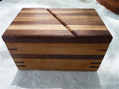 Handcrafted Wooden Jewelry Keepsake Box In Cherry With Swivel