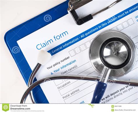The way to obtain benefits or payment is by submitting a claim via a. Health Insurance Claim Form Stock Image - Image of cost, benefit: 95011089