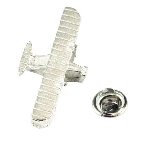 Wright Brothers Flyer Biplane Pewter English Made Lapel Pin Badge From
