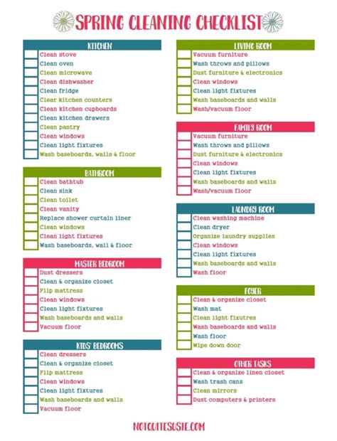 Spring Cleaning Checklist 10 Spring Cleaning Checklists Printable Parade