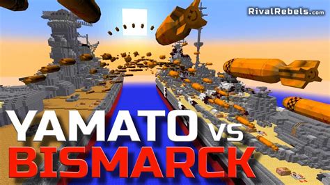 Yamato Vs Bismarck Battleship Nuke War In Minecraft Youtube