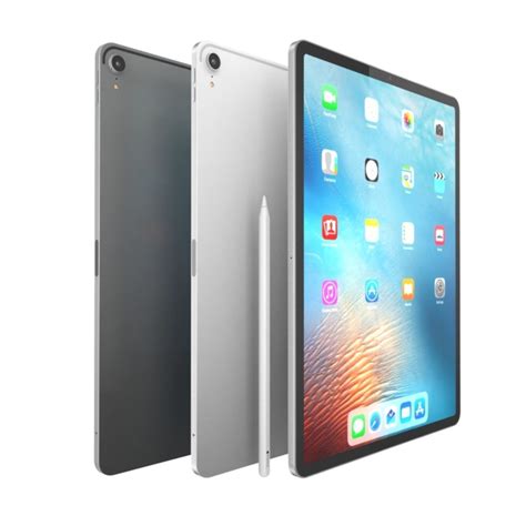 They run the ios and ipados mobile operating systems. Apple iPad Pro 12 9 inch 2018 Silver and Space 3D model