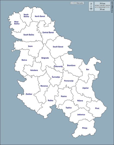 Serbia Senza Kosovo Mappa Gratuita Mappa Muta Gratuita Cartina Muta