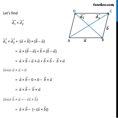 There are three cases to be analysed: Area of parallelogram whose diagonal vectors are given ...