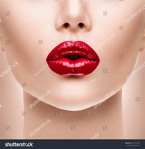 Sexy Lips Beauty Red Lip Makeup Stock Photo 229272094