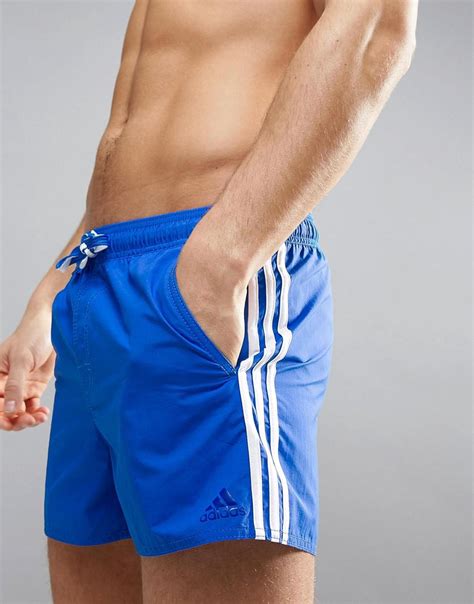 Adidas Originals Synthetic 3sa Swim Shorts In Short Length In Blue For Men Lyst