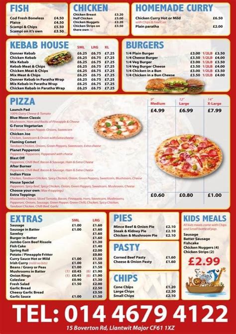 Menu At Big Sams Fast Food Llantwit Major