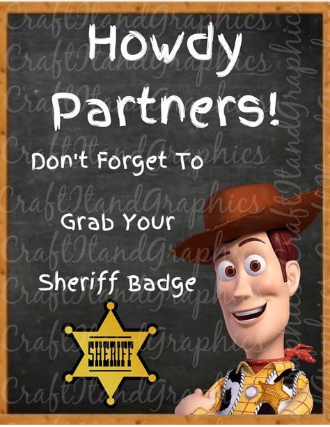 Instant Download Digital Sheriff Woody Badge Sign Etsy