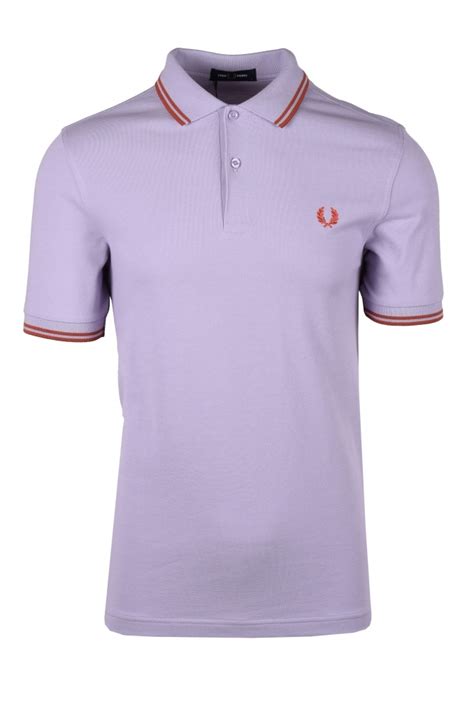 Fred Perry Twin Tipped Polo Shirt Lilac Cinnamon M3600