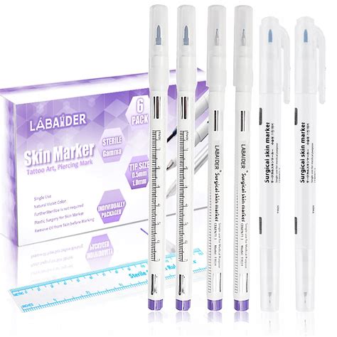 Buy Labaider 6pcs Professional Surgical Tip Skin Marker Pen Sterile