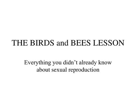 Ppt The Birds And Bees Lesson Powerpoint Presentation Free Download Id6382221