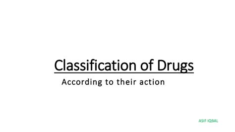 Solution Classification Of Drugs On The Base Of Action Studypool
