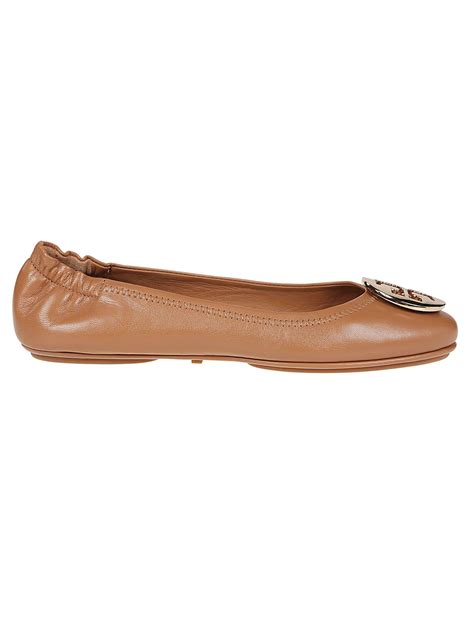 Tory Burch Brown Leather Flats In Brown Lyst