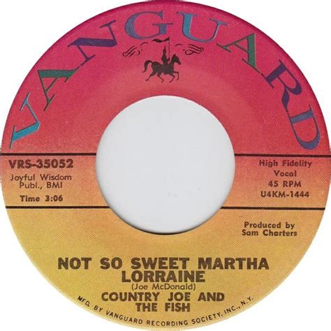 Country Joe And The Fish Not So Sweet Martha Lorraine Releases