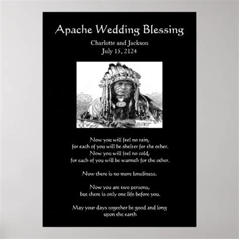 Apache Wedding Blessing Cheif Poster Zazzle