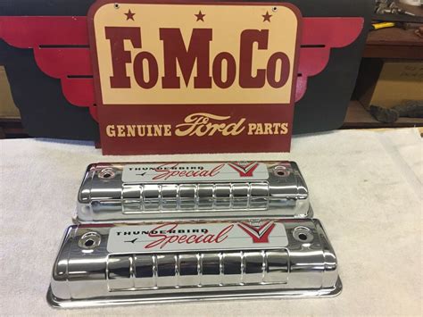 1955 1956 1957 Ford Chrome Valve Covers With 1957 Decals New Y Block