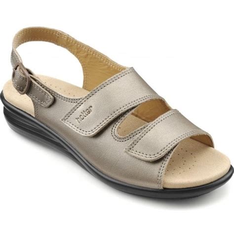 Hotter Womens Easy Pale Bronze Leather Sandals
