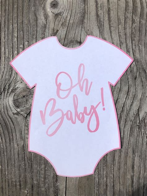 Pink Oh Baby Onesie Shape Advice For Parenthood Printable Etsy
