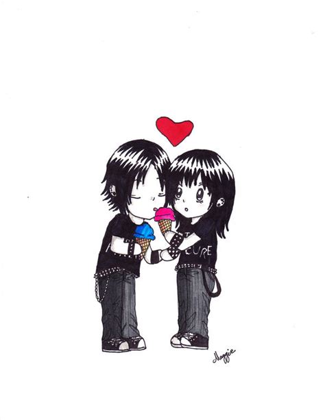 Emo Couple Sharing Ice Cream By Rise Against3 On Deviantart