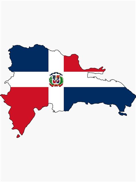 Dominican Republic Flag Map Sticker For Sale By Cacaodesigns Redbubble