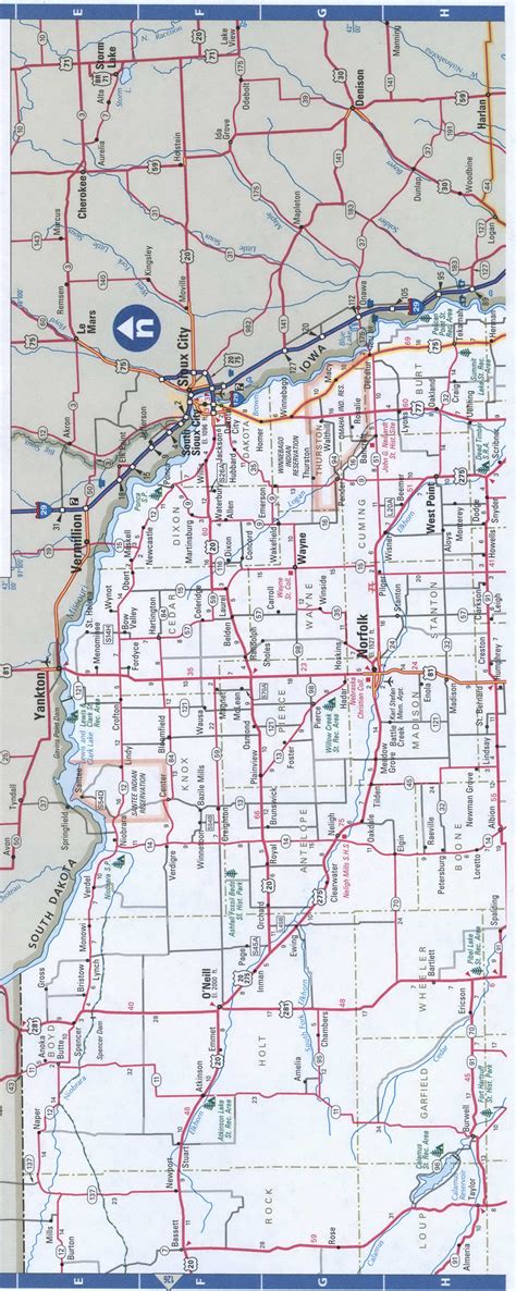 Eastern Nebraska Detailed Roads Mapeast Nebraska With Cities And Highways