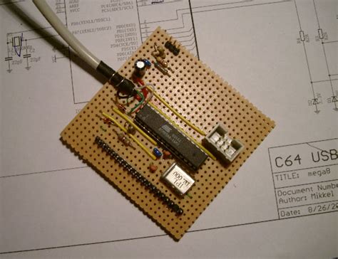 Circuit diagram shows the kit power supply design. symlink.dk - C64 USB Keyboard