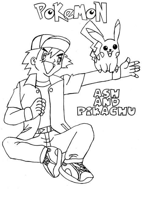 Ash And Pikachu Pokemon Coloring Pages