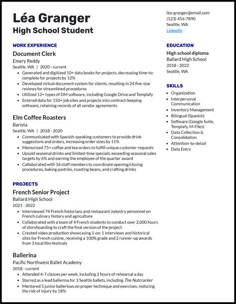 Resume Format Student