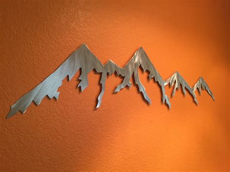 Aluminum Metal Wall Art Mountains For Outside Or Inside Etsy In 2020