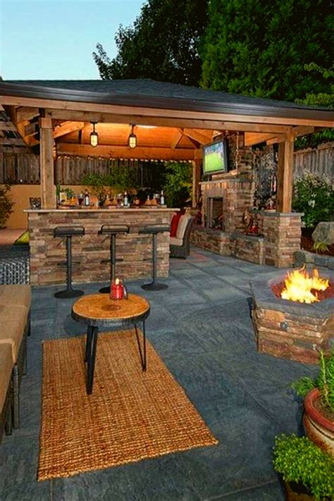 Modern Farmhouse Porch Decor Ideas Backyard Remodel Backyard Pavilion Outdoor Kitchen Grill