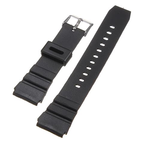 18mm Black Rubber Replacement Wrist Watch Band Strap At Banggood