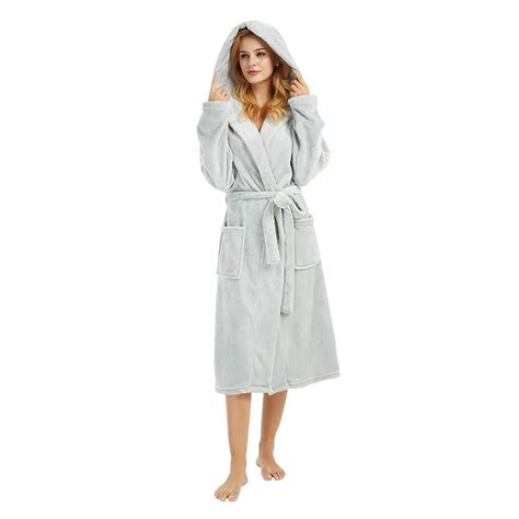 Bath Robe Winter Warm Bathrobes Women Men Flannel Bath Robe Dressing